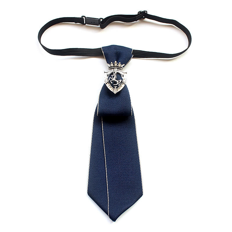 Cravate unisexe pré-nouée Shield Horse avec bande réglable - Bleu - image 0