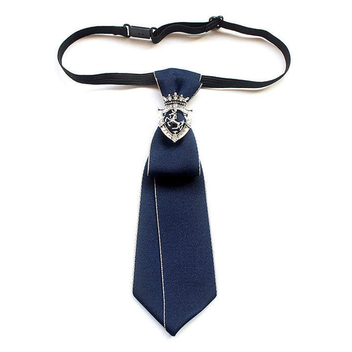 Cravate unisexe pré-nouée Shield Horse avec bande réglable - Bleu - image 0