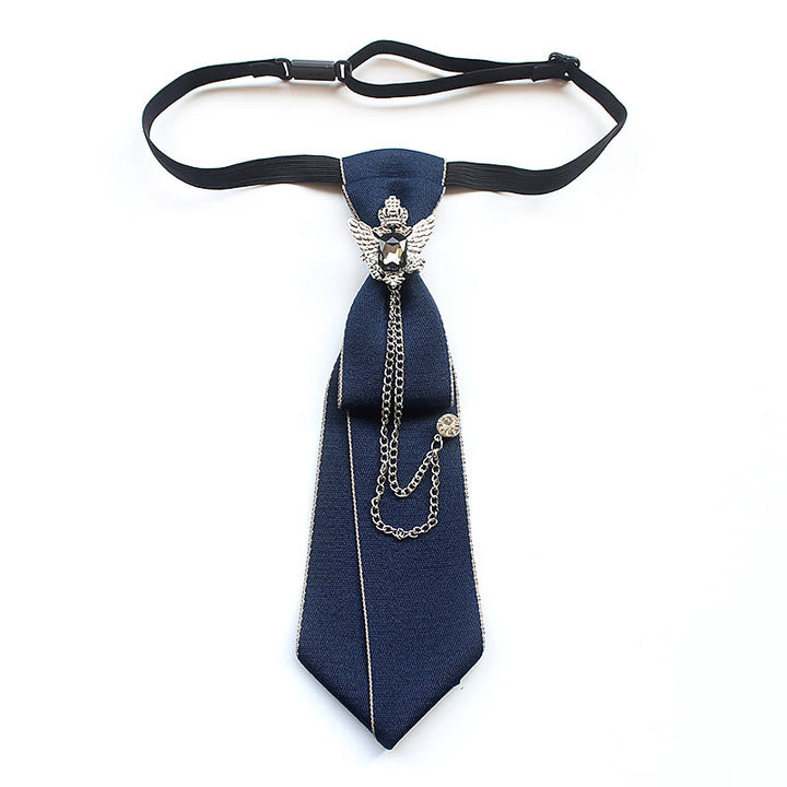 Cravate unisexe pré-nouée avec bande réglable et motif aigle à deux têtes - Bleu - image 5