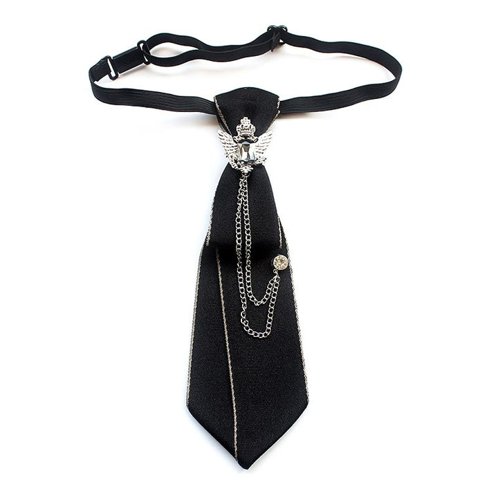 Cravate unisexe pré-nouée avec bande réglable et motif aigle à deux têtes - Noir - image 6