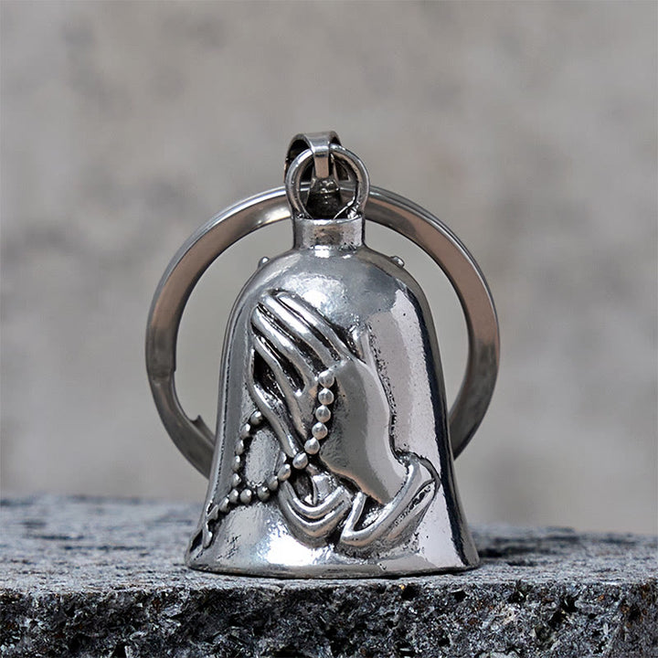 Porte-clés vintage en forme de croix et de mains en prière - Porte-clés - image 0