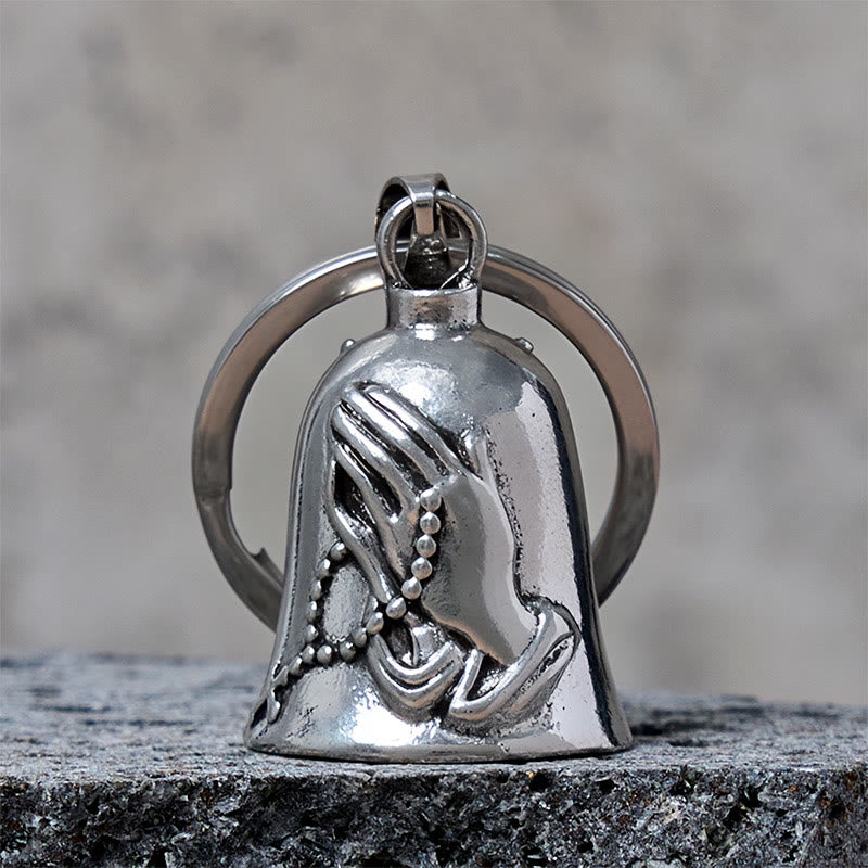 Porte-clés vintage en forme de croix et de mains en prière - Porte-clés - image 0