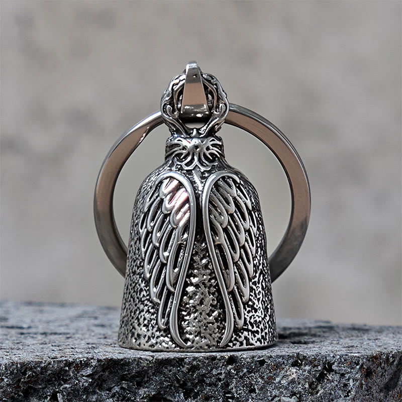 Porte-clés cloche de moto vintage en forme d'aile d'ange - Argent - Porte-clés - image 0