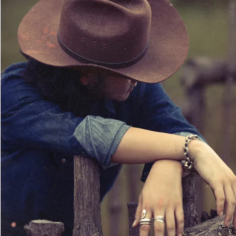 Chemise de cowboy western vintage bleu foncé délavée - image 2