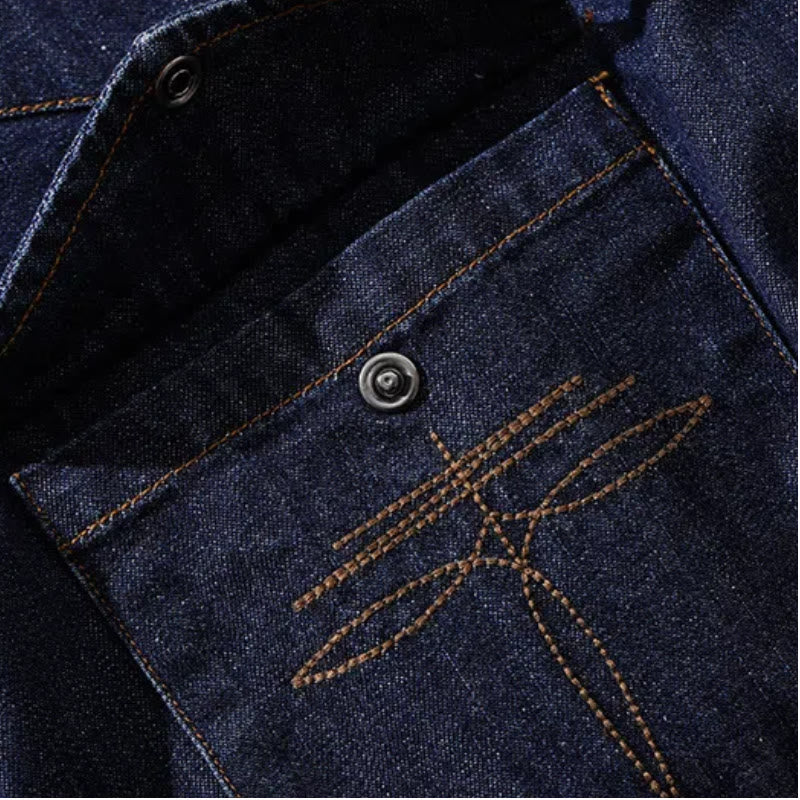 Chemise de cowboy western vintage bleu foncé délavée - image 6