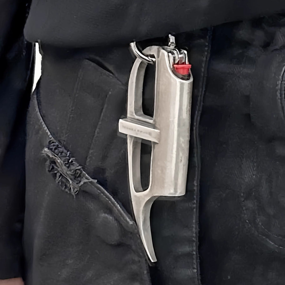 Étui à briquet porte-clés en alliage mat vintage punk - image 0