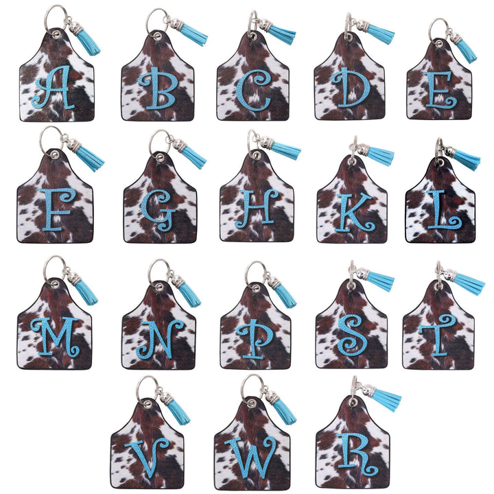 Porte-clés avec pendentif en forme de fer à cheval et imprimé de lettres de vache western - image 8