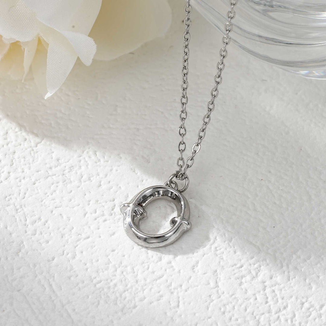 Collier élégant avec pendentif lettre dorée et argentée pour femme - Argent - O - image 42