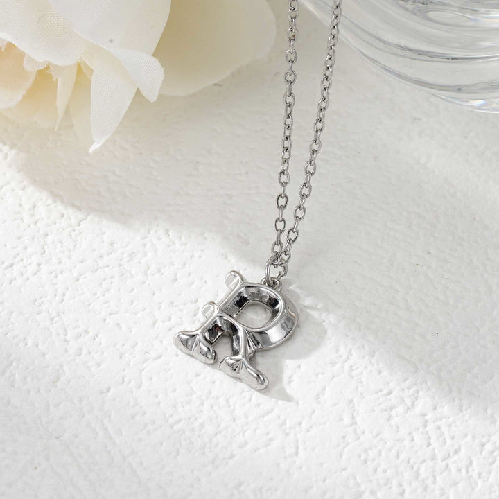 Collier élégant avec pendentif lettre dorée et argentée pour femme - Argent - R - image 45