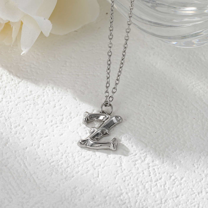 Collier élégant avec pendentif lettre dorée et argentée pour femme - Argent - Z - image 53