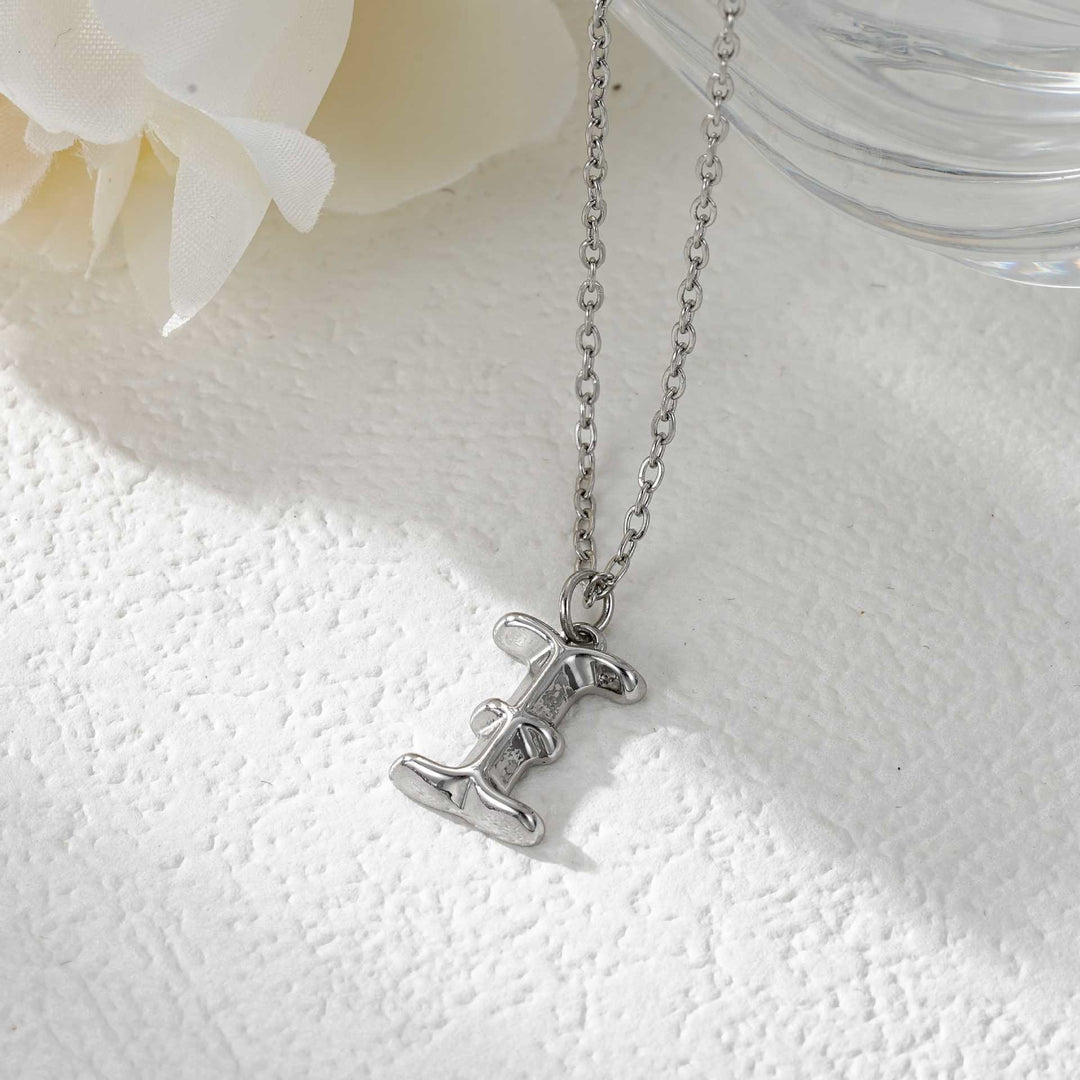 Collier élégant avec pendentif lettre dorée et argentée pour femme - Argent - je - image 36