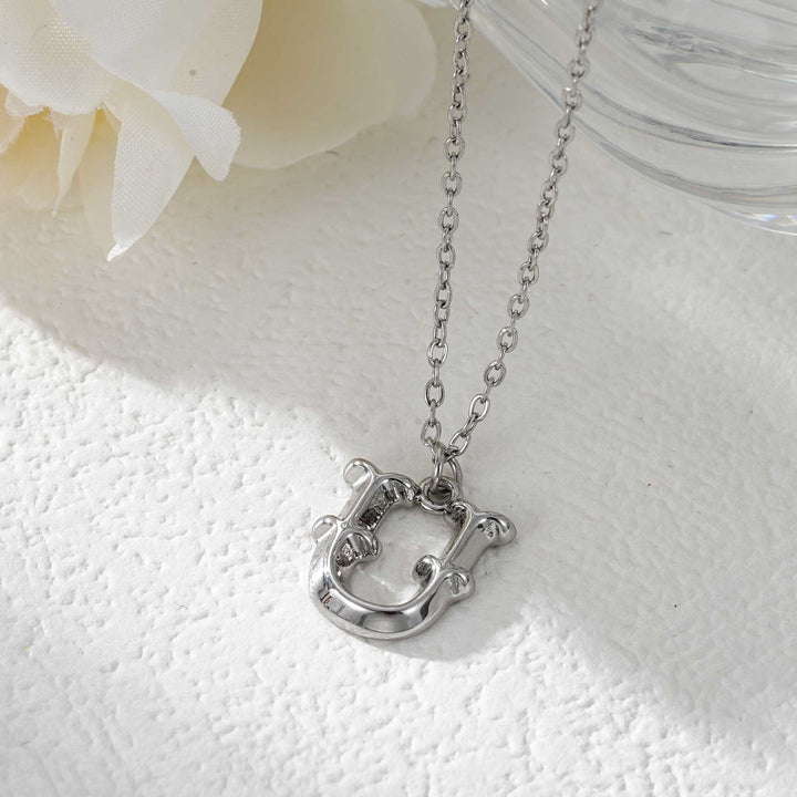 Collier élégant avec pendentif lettre dorée et argentée pour femme - Argent - Tu - image 48