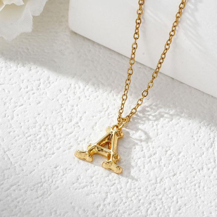 Collier élégant avec pendentif lettre dorée et argentée pour femme - Doré - UN - image 2