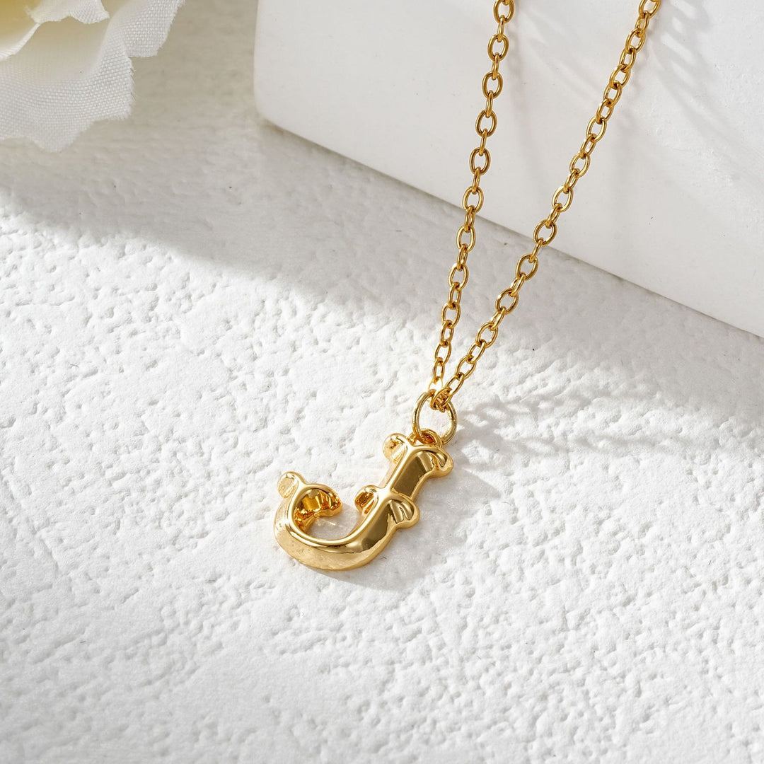 Collier élégant avec pendentif lettre dorée et argentée pour femme - Doré - J - image 11
