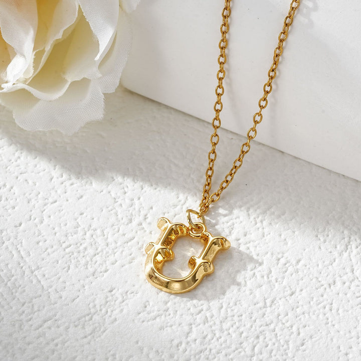 Collier élégant avec pendentif lettre dorée et argentée pour femme - Doré - Tu - image 22