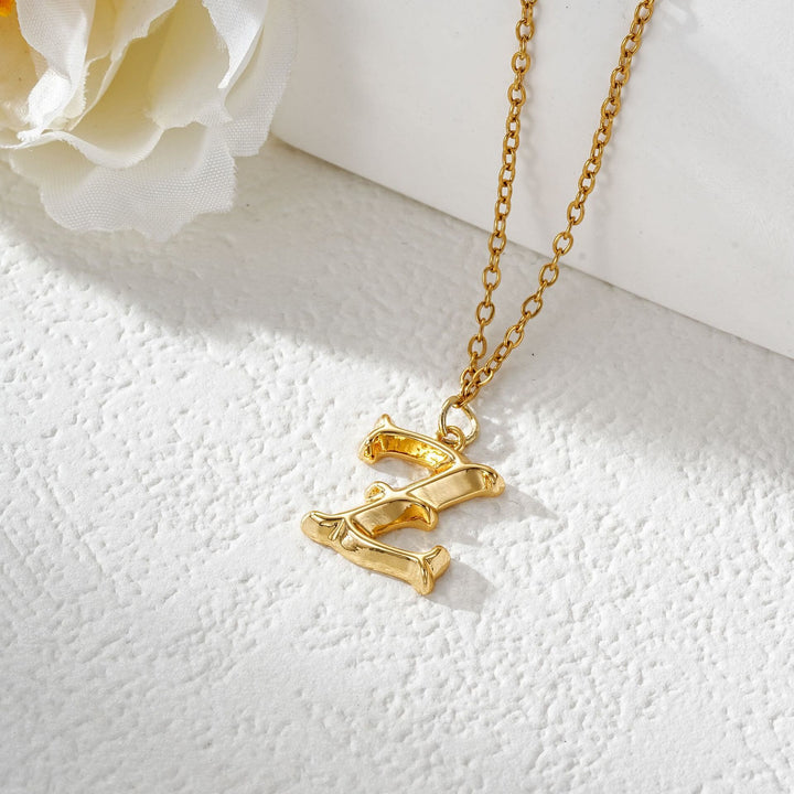 Collier élégant avec pendentif lettre dorée et argentée pour femme - Doré - Z - image 27