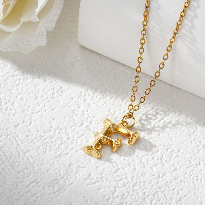 Collier élégant avec pendentif lettre dorée et argentée pour femme - Doré - F - image 7