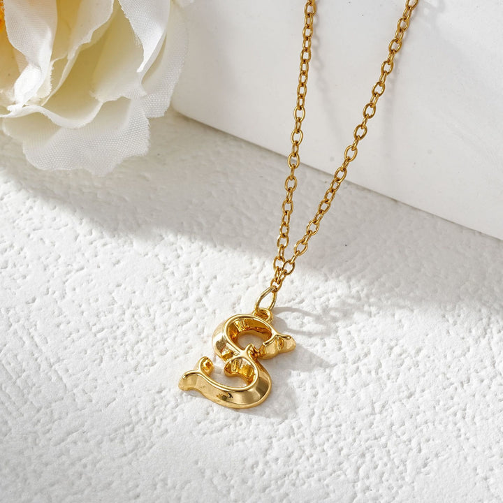 Collier élégant avec pendentif lettre dorée et argentée pour femme - Doré - S - image 20