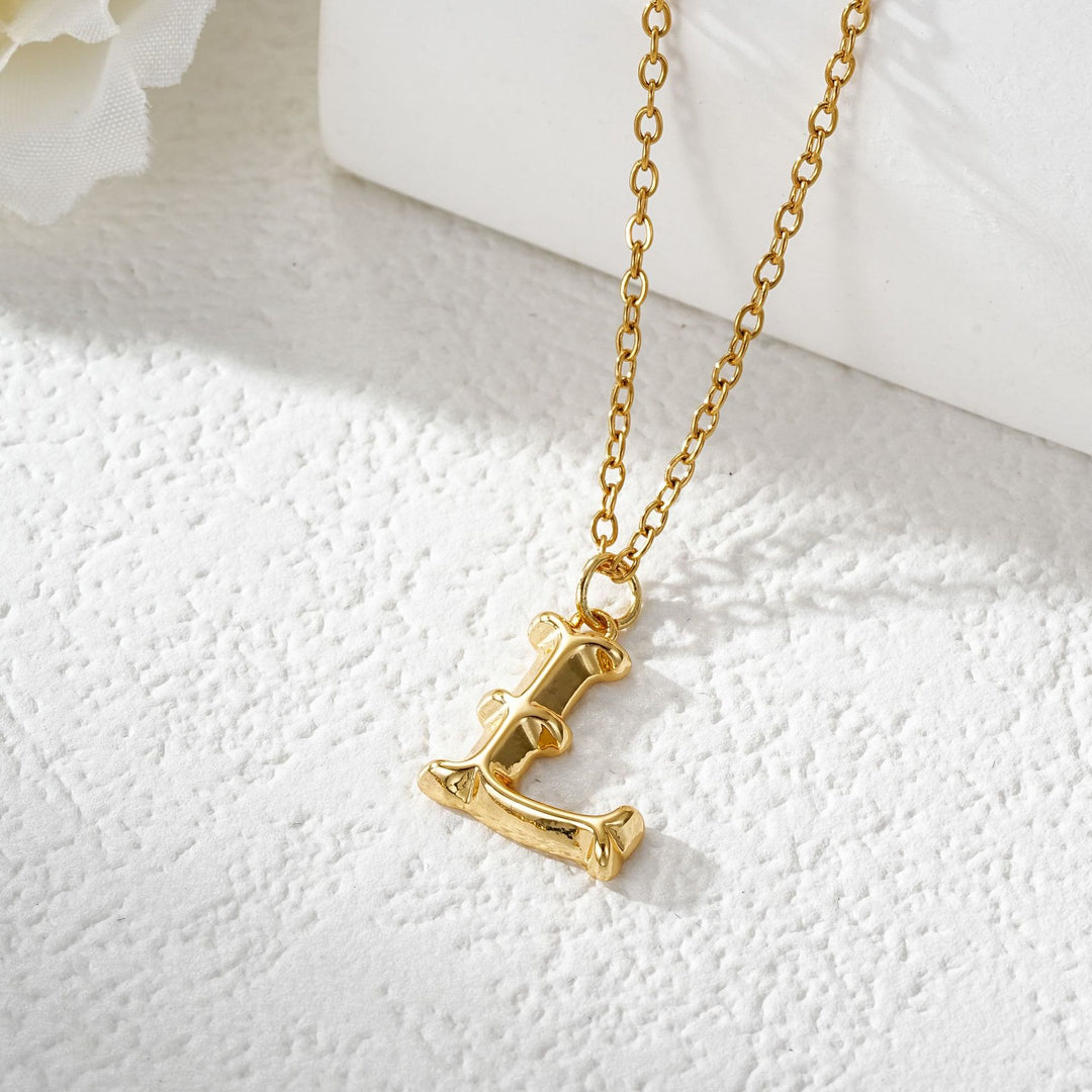 Collier élégant avec pendentif lettre dorée et argentée pour femme - Doré - L - image 13