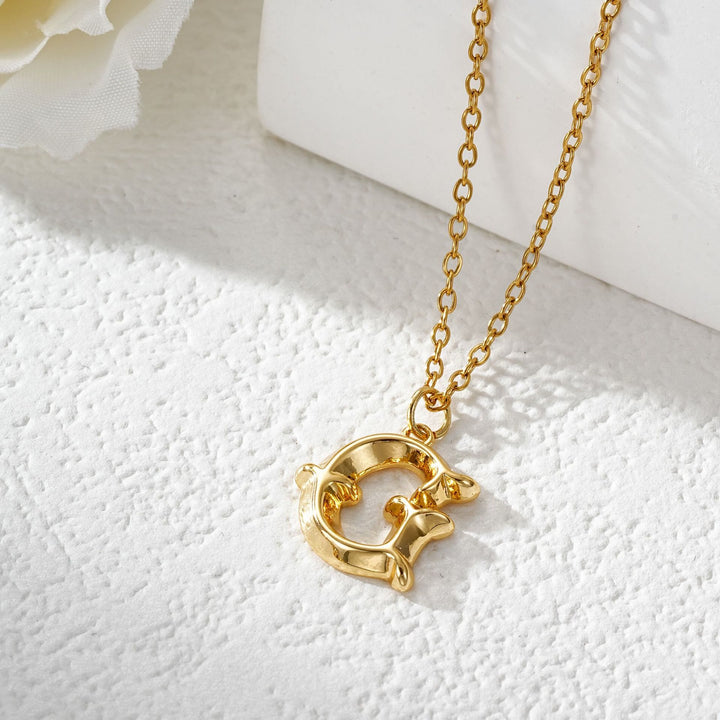 Collier élégant avec pendentif lettre dorée et argentée pour femme - Doré - G - image 8