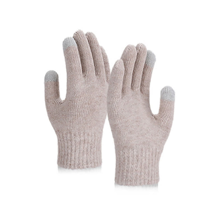 Ensemble de 3 bonnets, écharpes et gants tricotés de couleur unie - image 6