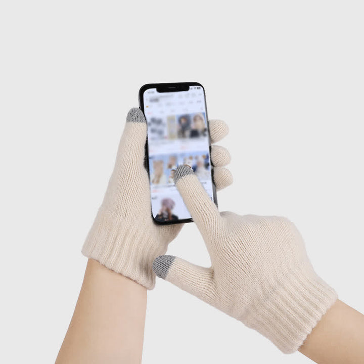 Ensemble de 3 pièces à pompons : bonnet, écharpe et gants à motif vague charmant - image 2