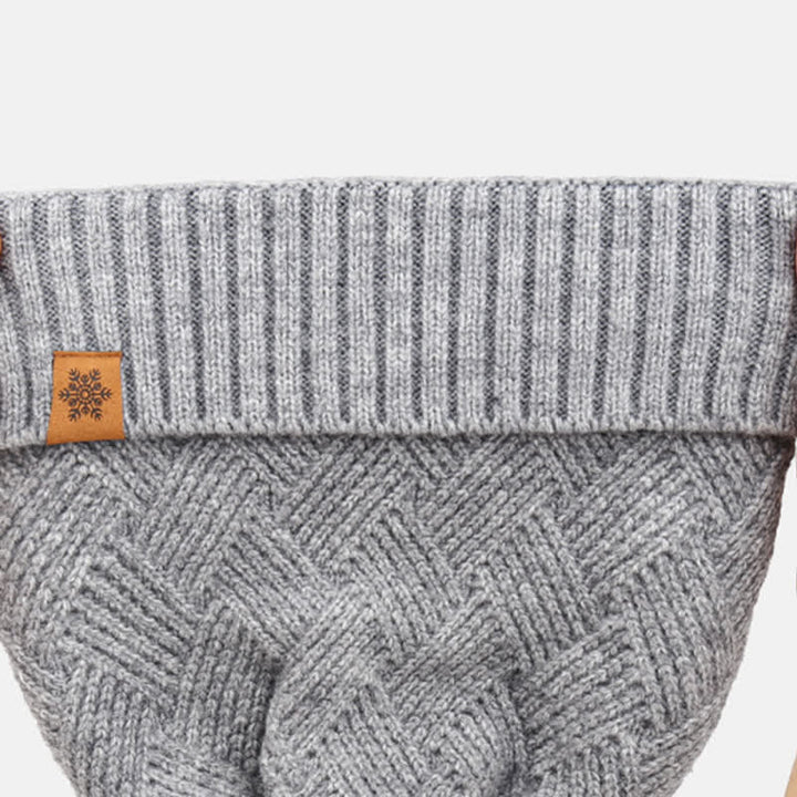 Ensemble de 3 pièces de bonnet, cache-cou et gants à motif tissé - image 3