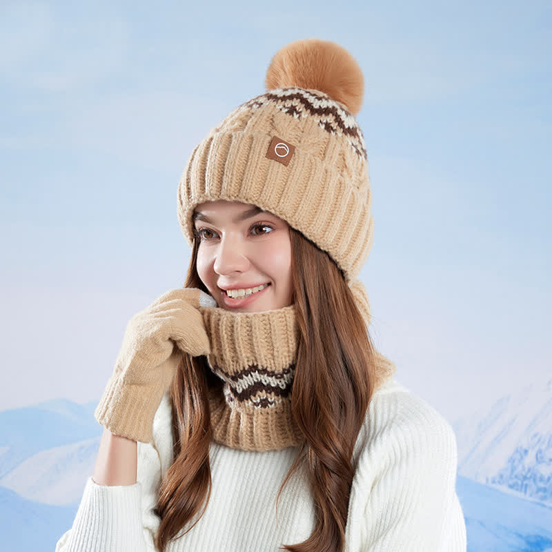 Ensemble de 3 pièces de style minimaliste, chapeau, cache-cou, gants - image 1