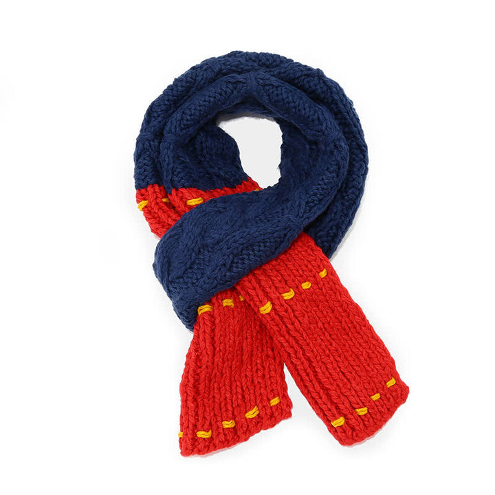 Ensemble de 3 pièces de bonnet, écharpe et gants à blocs de couleurs tendance - image 3