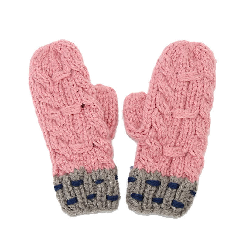 Ensemble de 3 pièces de bonnet, écharpe et gants à blocs de couleurs tendance - image 9