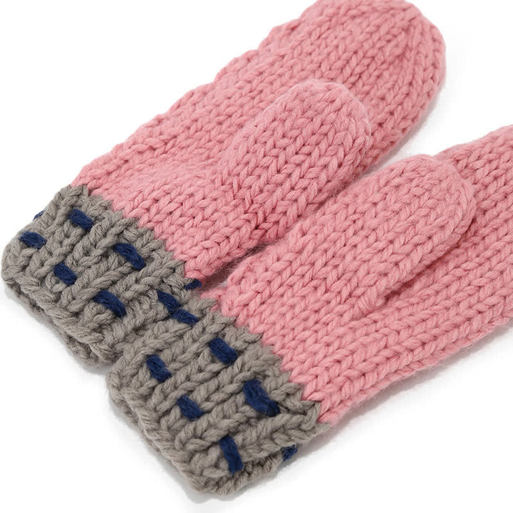 Ensemble de 3 pièces de bonnet, écharpe et gants à blocs de couleurs tendance - image 10