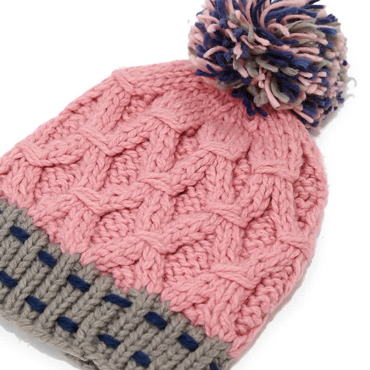 Ensemble de 3 pièces de bonnet, écharpe et gants à blocs de couleurs tendance - image 6