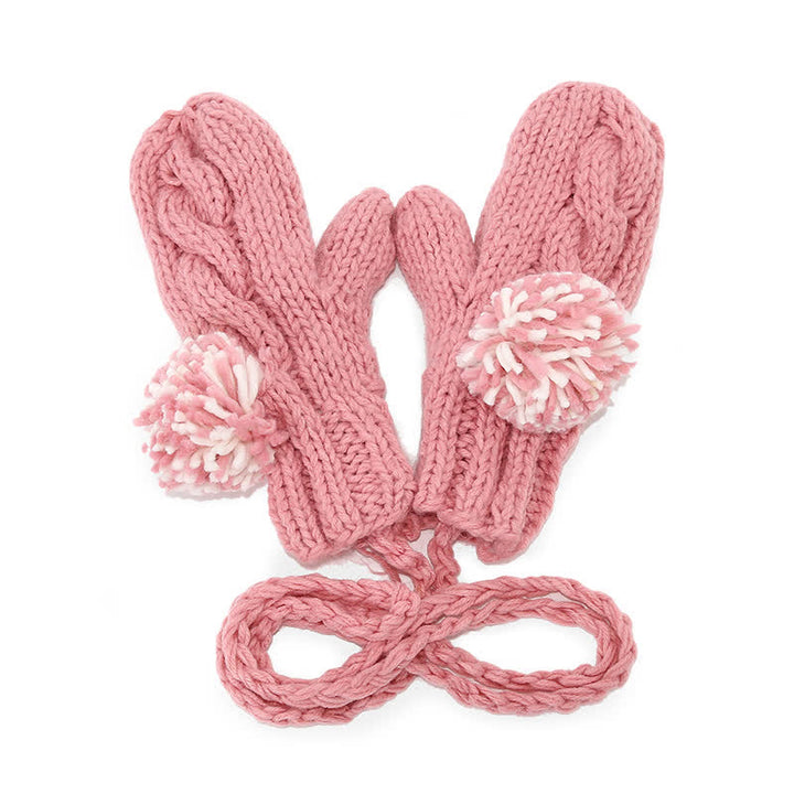 Ensemble de 3 bonnets, écharpes et gants torsadés avec pompon - image 17