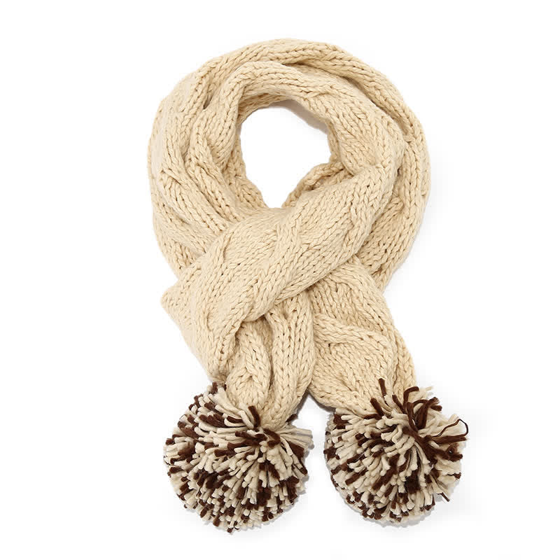 Ensemble de 3 bonnets, écharpes et gants torsadés avec pompon - image 10