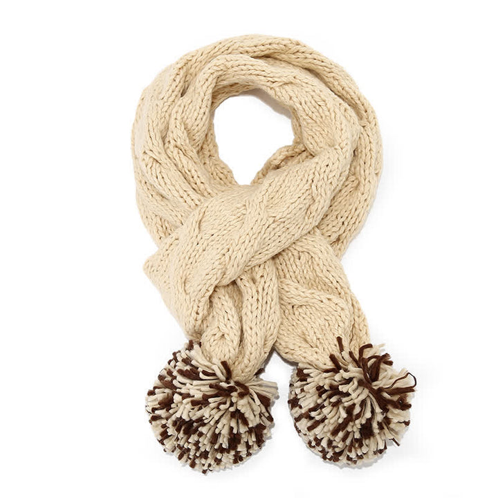 Ensemble de 3 bonnets, écharpes et gants torsadés avec pompon - image 10