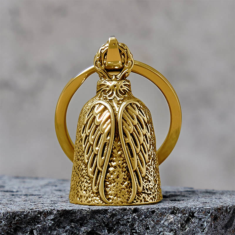Porte-clés cloche de moto vintage en forme d'aile d'ange - Doré - Porte-clés - image 4