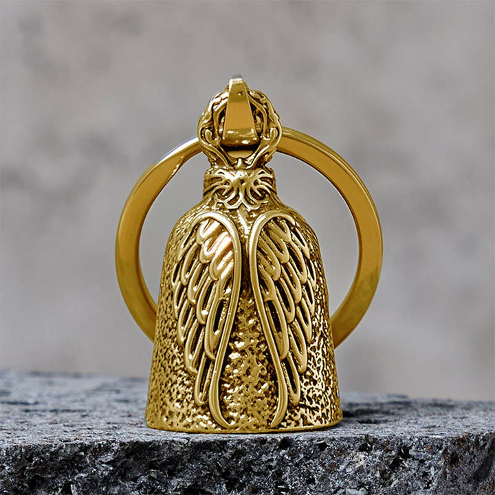 Porte-clés cloche de moto vintage en forme d'aile d'ange - Doré - Porte-clés - image 4