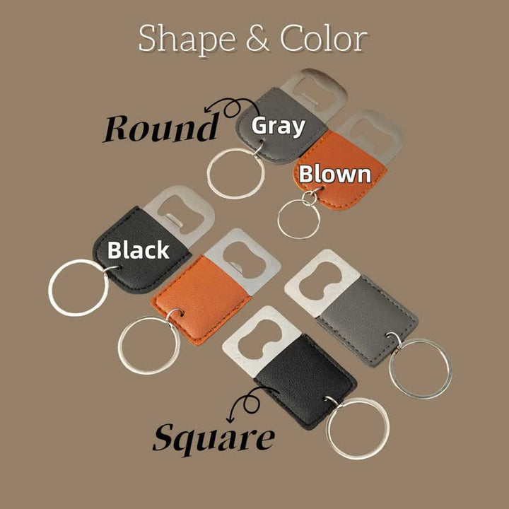 Porte-clés en cuir avec décapsuleur personnalisé pour garçons d'honneur - image 5