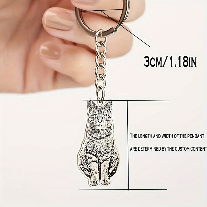 Porte-clés photo commémoratif personnalisé avec portrait d'animal de compagnie - image 3