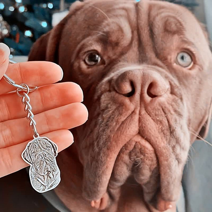 Porte-clés photo commémoratif personnalisé avec portrait d'animal de compagnie - image 5