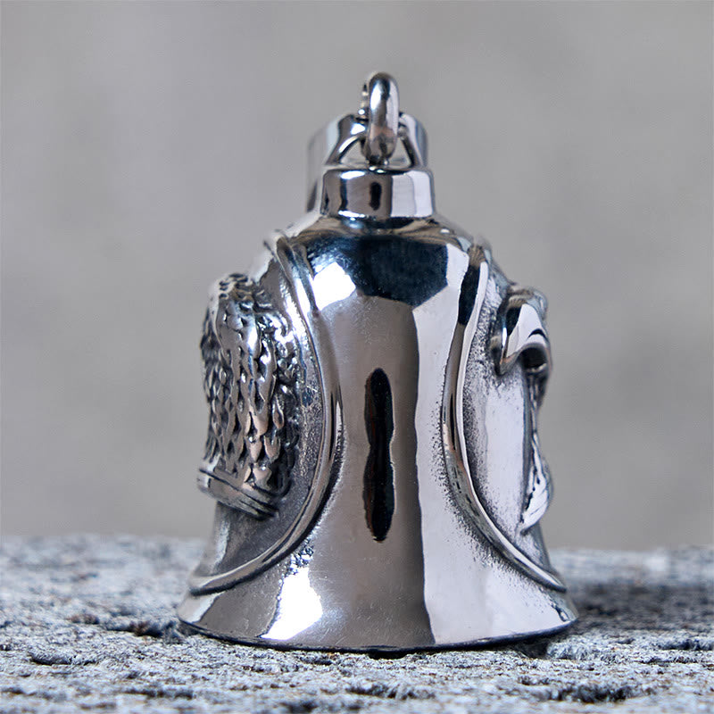 Porte-clés clochette aigle punk argenté - image 4