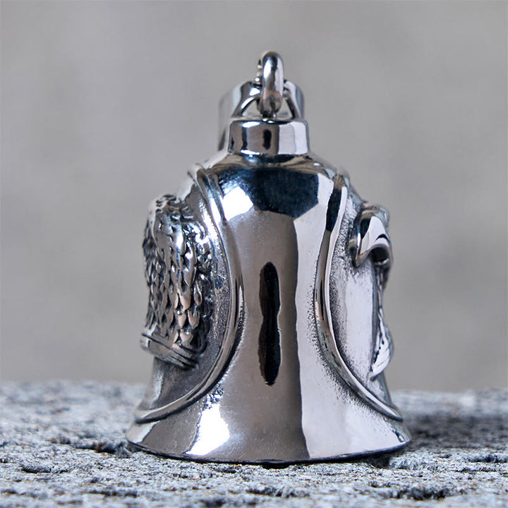 Porte-clés clochette aigle punk argenté - image 4