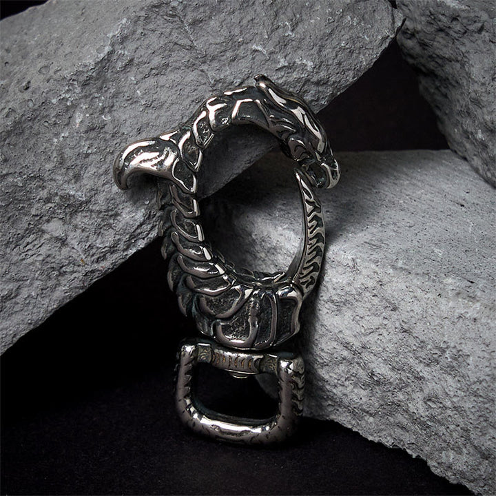 Porte-clés rotatif vintage antirouille en forme de dragon - image 3