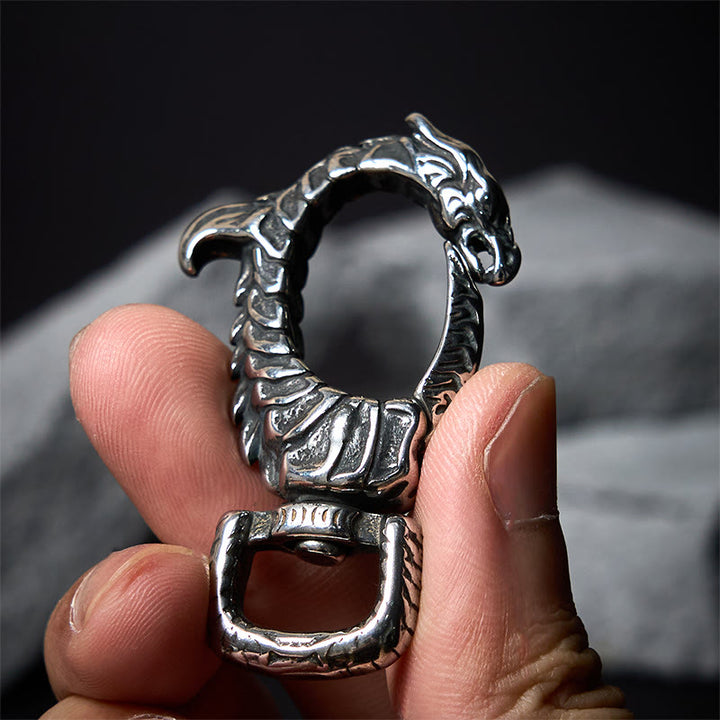 Porte-clés rotatif vintage antirouille en forme de dragon - image 1