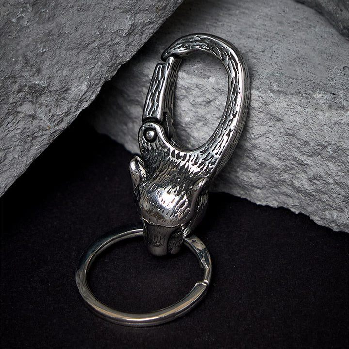 Porte-clés créatif en métal antirouille en forme de tête de léopard - image 3