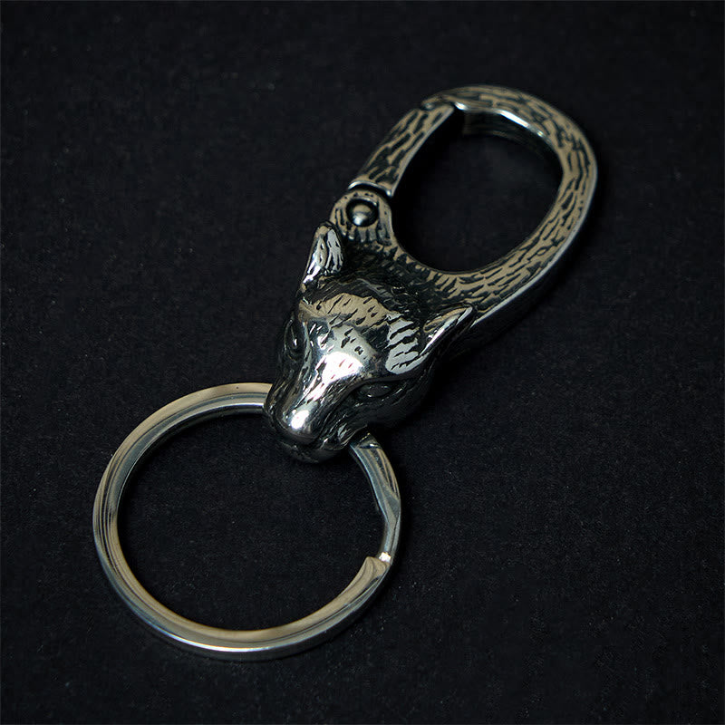 Porte-clés créatif en métal antirouille en forme de tête de léopard - Porte-clés - image 0