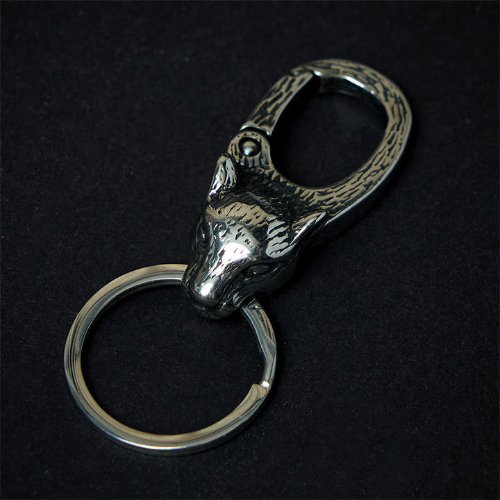 Porte-clés créatif en métal antirouille en forme de tête de léopard - Porte-clés - image 0