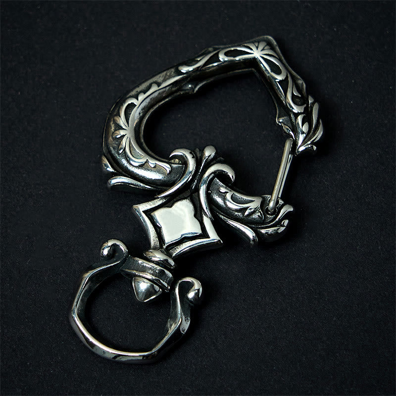 Porte-clés vintage rotatif en métal poli en forme de cœur - Porte-clés - image 0