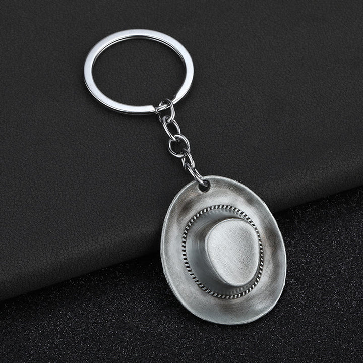 Porte-clés pendentif lettre imprimé léopard et chapeau de cowboy - image 5