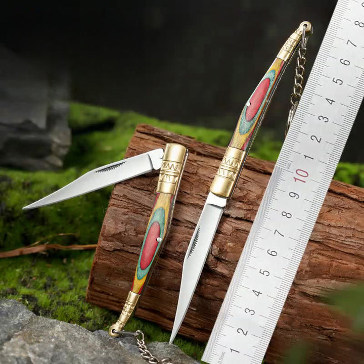 Couteau pliant d'extérieur à manche coloré, collier main de Bouddha en cristal blanc - image 3